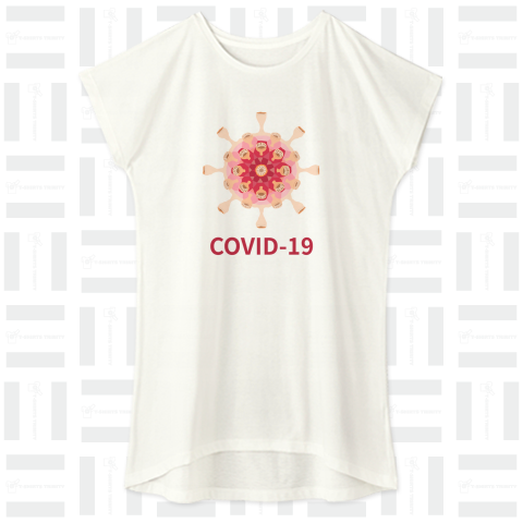 新型コロナウイルスTシャツ COVID-19 赤