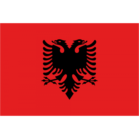 アルバニア共和国--Albania--    {・国旗,flag,フラッグ,シンプル,ボーダー,カラフル,図形,ドット,地図,イベント,野球,サッカー,記号,線,模様,柄,時事,政治・}
