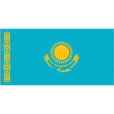 カザフスタン--Kazakhstan--    {・国旗,flag,フラッグ,シンプル,ボーダー,カラフル,図形,ドット,地図,イベント,野球,サッカー,記号,線,模様,柄,時事,政治・}