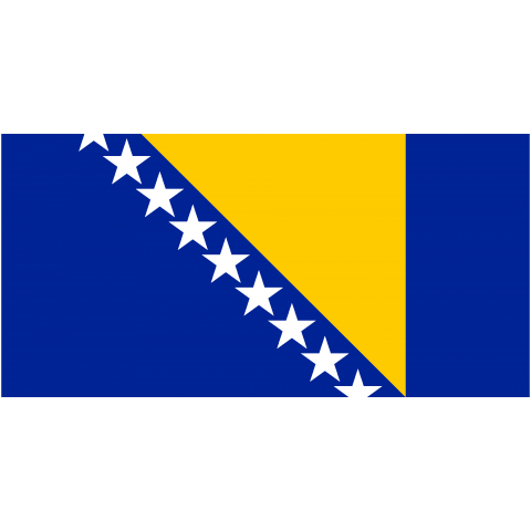 ボスニア ヘルツェゴビナ--Bosnia and Herzegovina-- {・国旗,flag,フラッグ,シンプル,図形,ドット,地図,イベント,野球,サッカー,記号,線,模様,柄,時事,政治・}