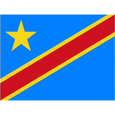 コンゴ民主共和国--Democratic Republic of the Congo--    {・国旗,flag,フラッグ,シンプル,ボーダー,図形,地図,野球,サッカー,線,模様,星柄,政治・}