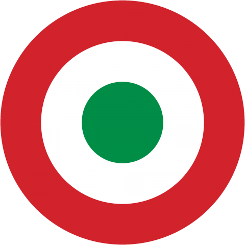 ●国籍マーク イタリア--Italy--    {・ROUNDEL,FLAG,フラッグ,ターゲットマーク,国旗,軍隊,記号,線,模様,欧州,ロゴ・}