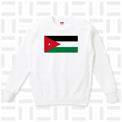 ヨルダン--Jordan--    {・国旗,flag,フラッグ,シンプル,ボーダー,カラフル,図形,ドット,地図,イベント,野球,サッカー,記号,線,模様,星柄,時事,政治・}