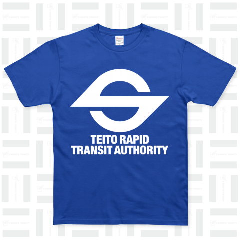 TEITO RAPID TRANSIT AUTHORITY 帝都高速度交通営団(営団地下鉄)白ロゴ{電車 乗り物 JR flag Tシャツ シンプル 模様 デザイン 日本 文字 柄 記号 線 マーク