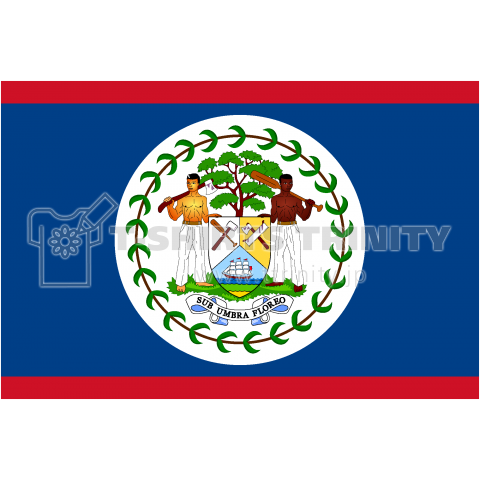 ベリーズ-Belize-- {・国旗,flag,フラッグ,シンプル,ボーダー,カラフル,図形,地図,記号,線,模様,星柄,時事,政治・}