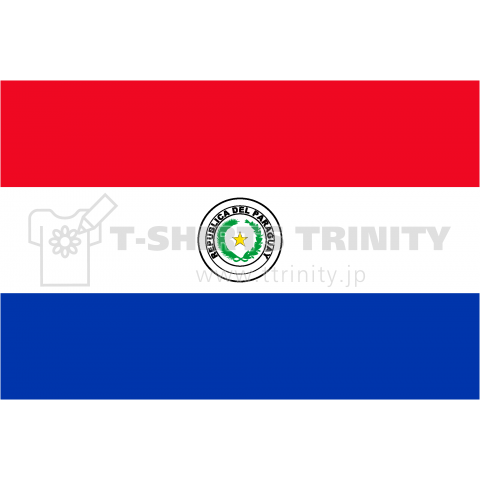 パラグアイ Paraguay 国旗 Flag フラッグ シンプル ボーダー カラフル 図形 地図 記号 線 模様 星柄 時事 政治 デザインtシャツ通販 Tシャツトリニティ