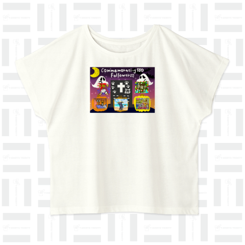 スタンプTシャツ version-7:紫・テーマ:ハロウィン
