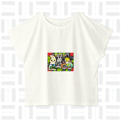 スタンプTシャツ version-8:黒・テーマ:ウサギ年