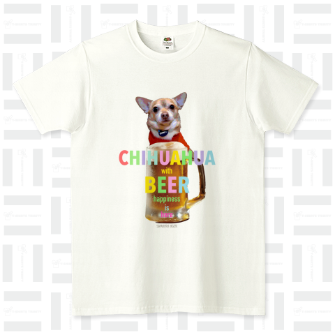 Chihuahua with Beer FRUIT OF THE LOOM Tシャツ(4.8オンス)