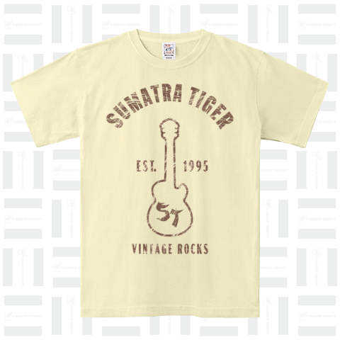 Vintage Rocks"Guitar" ピグメントTシャツ(6.2オンス)