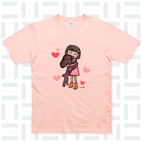 女の子とプードル♡ ベーシックTシャツ(5.0オンス)