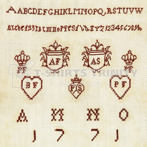 絹の刺繍でアルファベット文字