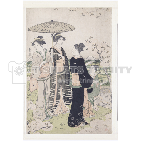 「飛鳥山花見」勝川春潮/天明期(1781～88)