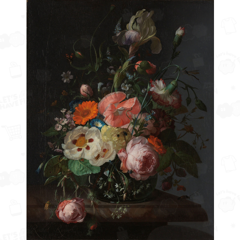 大理石のテーブルの上の花のある生活まで、レイチェル・ルイシュ、1716年