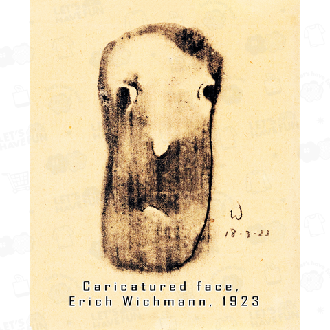 風刺画のような顔、エーリッヒ・ヴィヒマン、1923年