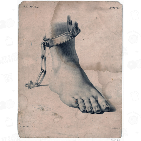足首を鎖でつながれた足の習作、ベルナール・ロマン・ジュリアン、1838-1841年