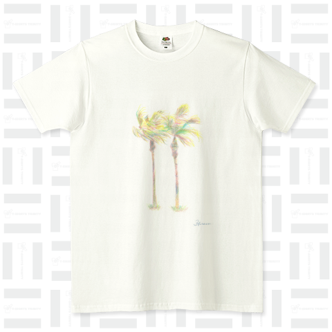 palm trees〈WHITE〉 FRUIT OF THE LOOM Tシャツ(4.8オンス)