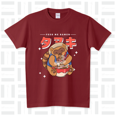 かわいい狸ラーメンを食べるキ - 日本のラーメン愛好家 スタンダードTシャツ(5.6オンス)