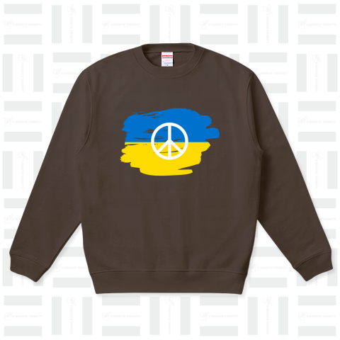 ウクライナ色ペイントピースマーク(Peace symbol)
