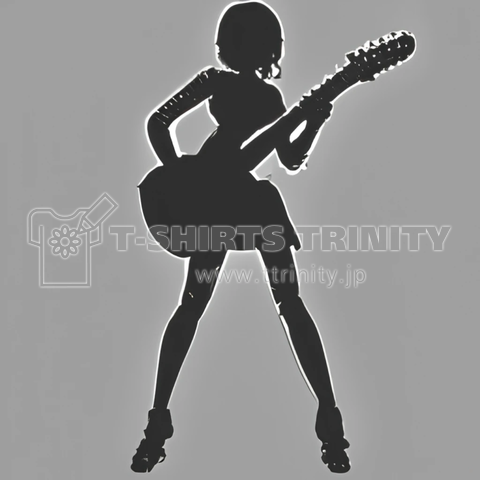 ギター・ガール モノクロ guitar girl