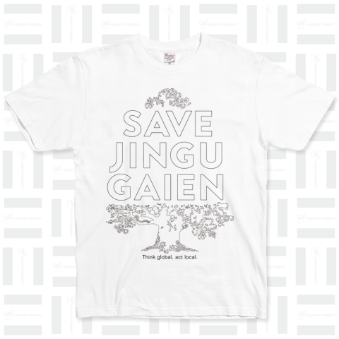 SAVE JINGU GAIEN BIANCO ベーシックTシャツ(5.0オンス)