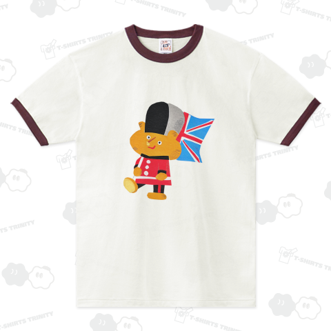 テディベアの近衛兵さん(イギリス)（リンガーTシャツ）|デザインT