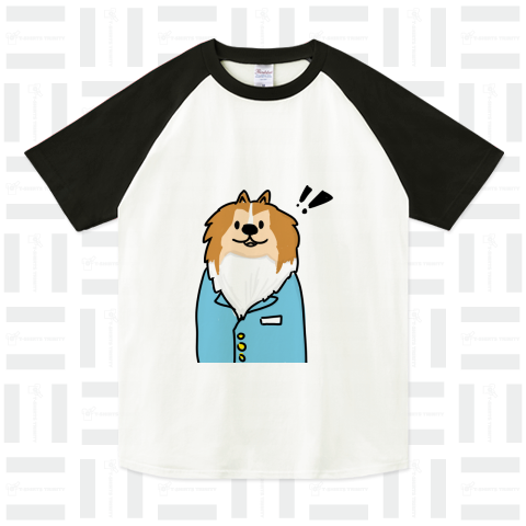 犬博士! 人間のフリをした犬だよ!ちゃうよ!人間だよ!ラグランTシャツ