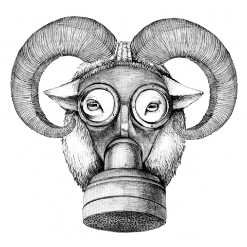 羊ガスマスク