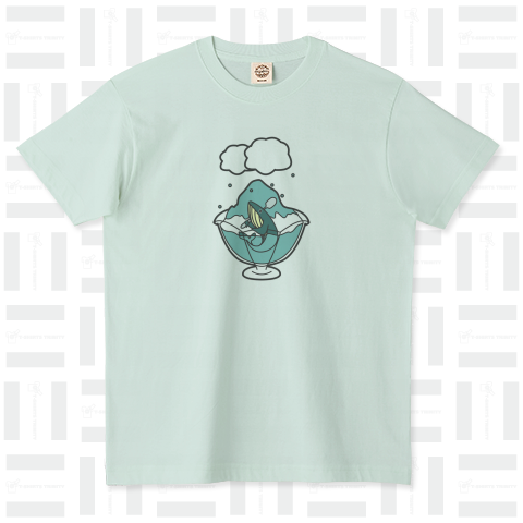 クジラのかき氷 オーガニックコットンTシャツ(5.3オンス)