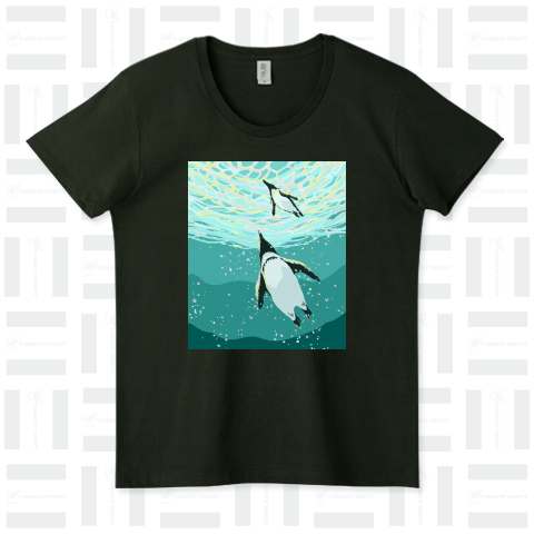 海を飛ぶペンギン