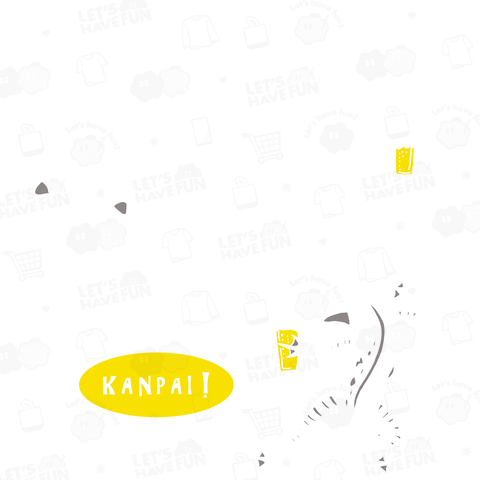 【バックプリント】名画 × BEER(鳥獣戯画・すべてのビール好きのために)白線画