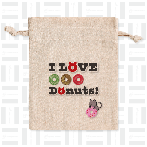 I LOVE ドーナツ!〈ドーナツに飛びつく子猫〉