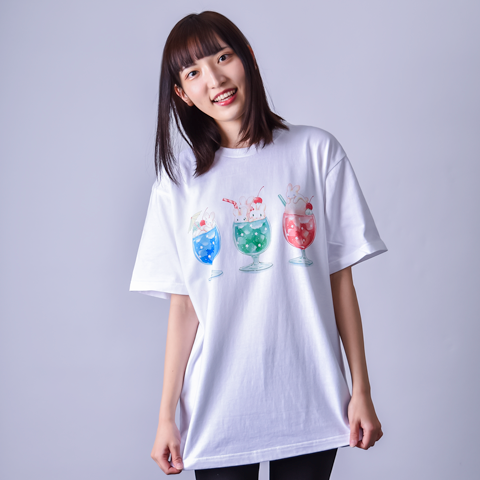 うさぎとクリームソーダ（Tシャツ）|デザインTシャツ通販【Tシャツ