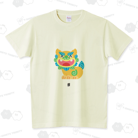 【あ】おすわりシーサー(海色) スタンダードTシャツ(5.6オンス)