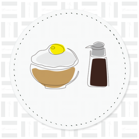 卵かけご飯と醤油差し(一筆書き)