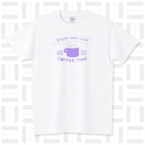 毎日がコーヒータイム_紫 スタンダードTシャツ(5.6オンス)