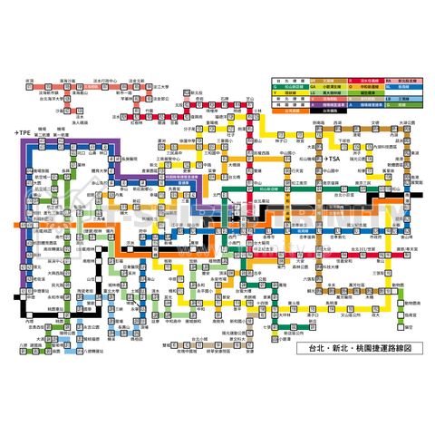 台北・新北・桃園捷運路線図(将来)