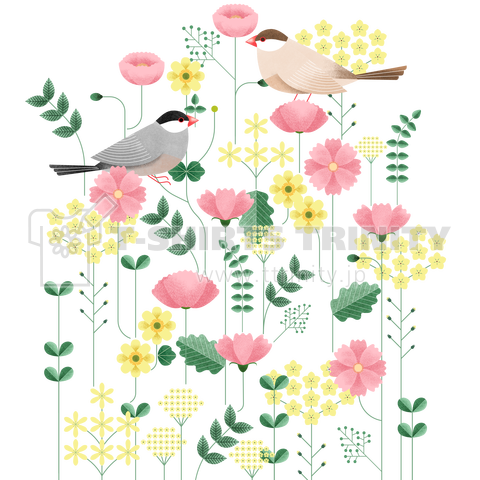 flowers and birds