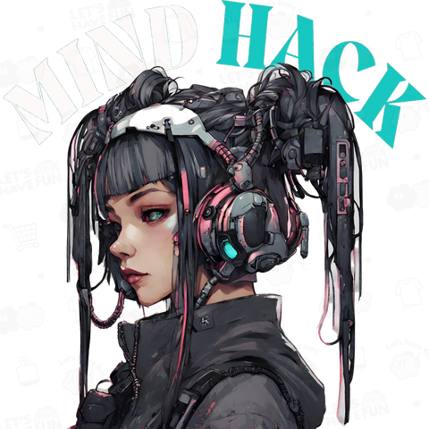 サイバーパンク・ツインテ少女 MIND HACK ロゴ入り