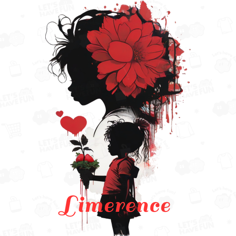 赤い花と少女
