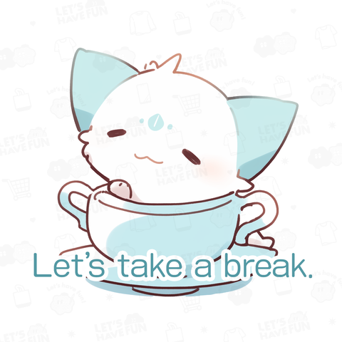 ひとやすみの水色猫|Let's take a break.