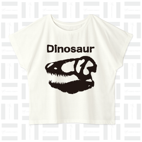 恐竜Tシャツ-ティラノサウルスの頭骨