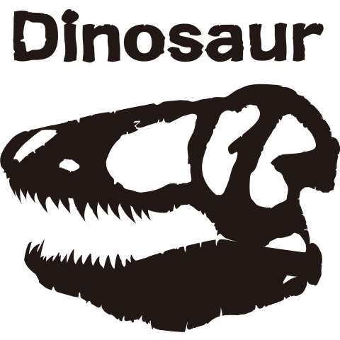 恐竜Tシャツ-ティラノサウルスの頭骨