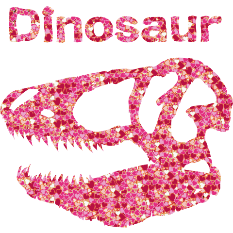 ダイナソーハート柄のティラノサウルス
