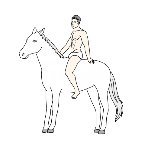 Man On White Horse