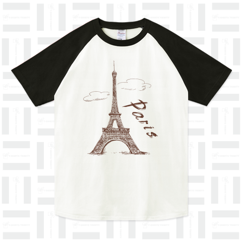 Eiffel Tower ・エッフェル塔   <パリ フランス 風景 絵 アート art イラスト 女性 子供>