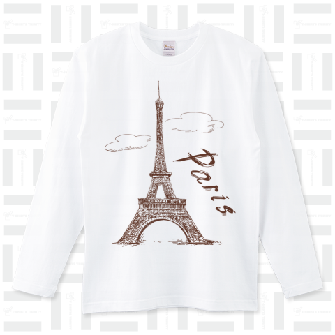 パリ エッフェル塔 アメリカ ビッグプリント Tシャツ メンズ