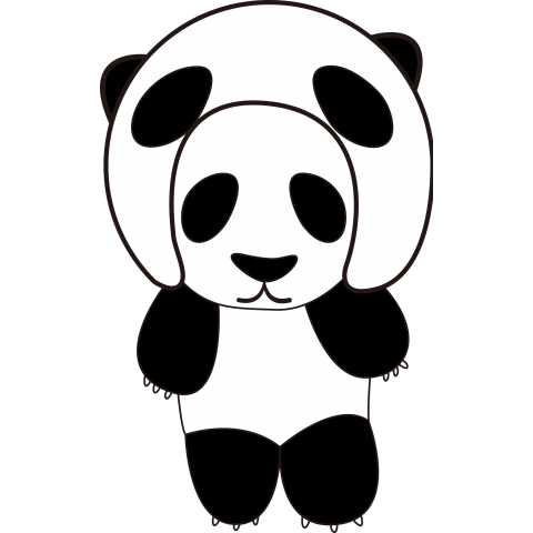 パンダのかぶり物をしたパンダのキャラクターtシャツ デザインtシャツ通販 Tシャツトリニティ