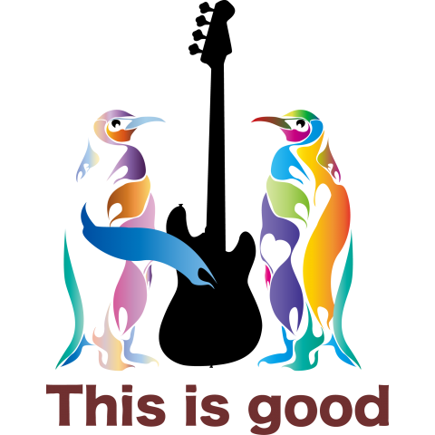 ベースとペンギンの面白デザインtシャツ デザインtシャツ通販 Tシャツトリニティ