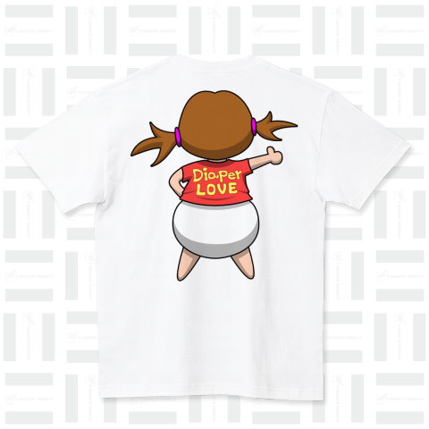 Diaper LOVE BABY-背面- ハイクオリティーTシャツ(5.6オンス)